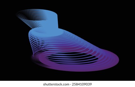 Abstract blue and purple design, Gradient abstract background with circular line patterns. Vector illustration.