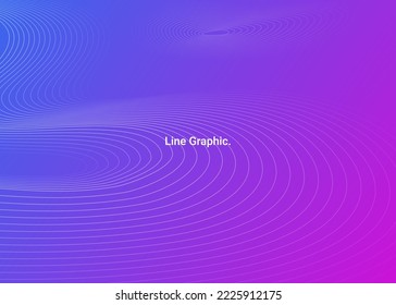 Abstract Blue Purple Digital Line background design concept. Wave  with dark gradient. Creative illustration for poster, web, landing, page, cover, ad, greeting, card, presentation