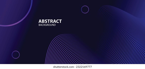 Abstract blue and purple dynamic wavy line dotted texture ,Dark blue background with copy space. Modern futuristic simple circle pattern. Vector illustration