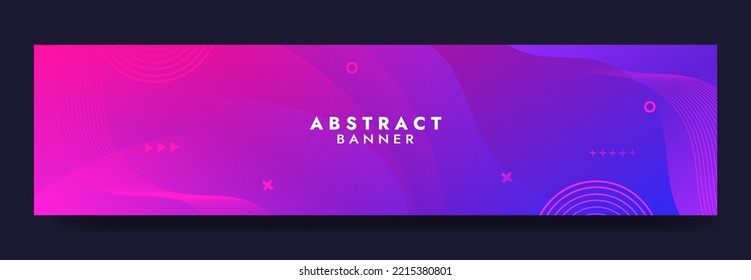 Abstract Blue and purple Fluid Banner Template. Modern background design. gradient color. Dynamic Waves. Liquid shapes composition. Fit for banners