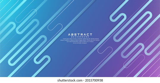 Abstract blue and purple gradient background with diagonal rounded lines. Modern geometric halftone line pattern. Suit for poster, advertising, cover, brochure, presentation. Vector illustration