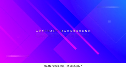 Abstract blue and purple gradient background with geometric overlap square and lines. Look 3d with additional lines. Suitable for posters, brochures, and others. Eps10 vector