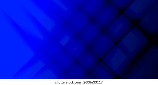 Abstract blue and purple gradient background. Overlap square pattern on colorful geometric design. Modern papercut futuristic background illustration.