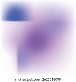 Abstract blue and purple gradient background with soft blurry transitions on white space