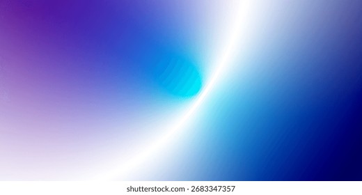 Abstract blue and purple gradient background with white light arc