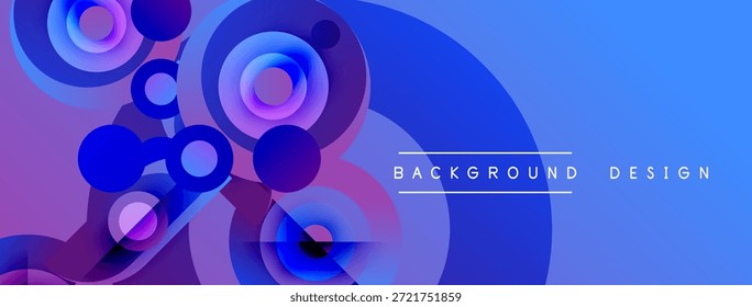 Abstractas circunferencias degradadas de color púrpura azul. Elemento de diseño moderno, colores vibrantes, composición dinámica. Fondo adecuado para Anuncios, presentaciones.