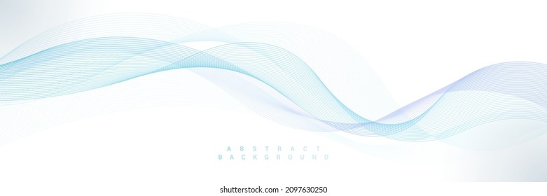 Resumen de gradiente púrpura azul que fluye líneas de onda sobre fondo blanco  Moderno y colorido elemento de diseño de patrones de líneas onduladas  Traje para afiche  sitio web  banner  presentación  portada  folleto  volante  cabecera