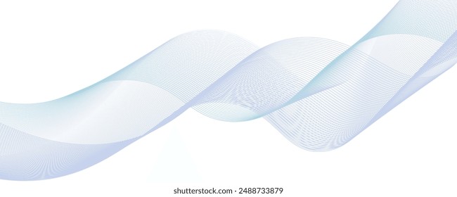 Abstract blue purple gradient flowing wave lines on white background. Modern colorful wavy lines pattern design element. Suit for poster, website, banner, presentation, cover, brochure, flyer, header