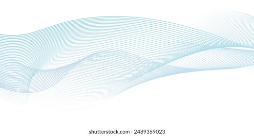 Abstract blue purple gradient flowing wave lines on white background. Modern colorful wavy lines pattern design element. Suit for poster, website, banner, presentation, cover, brochure, flyer, line