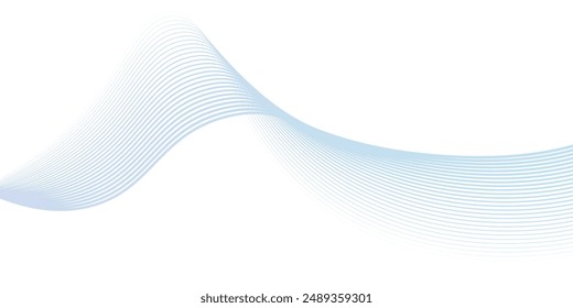 Abstract blue purple gradient flowing wave lines on white background. Modern colorful wavy lines pattern design element. Suit for poster, website, banner, presentation, cover, brochure, flyer,abstract