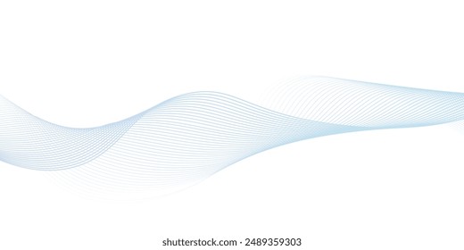 Abstract blue purple gradient flowing wave lines on white background. Modern colorful wavy lines pattern design element. Suit for poster, website, banner, presentation, cover, brochure, flyer, blue