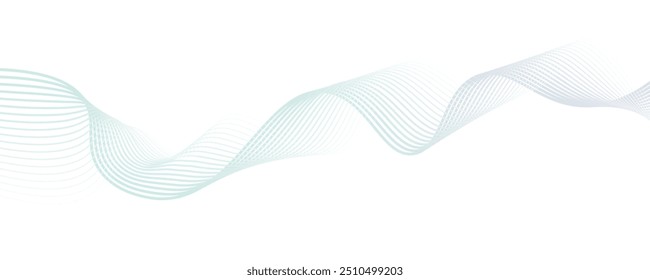 Abstract blue purple gradient flowing wave lines on white background. Modern colorful wavy lines pattern design element.