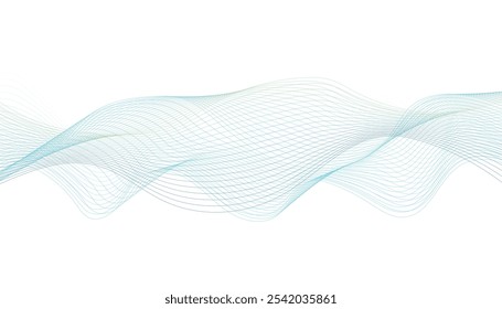 Abstract blue purple gradient flowing wave lines on white background. Purple and blue wave with a white background. Dynamic wave. Geometric abstract wavy lines background.