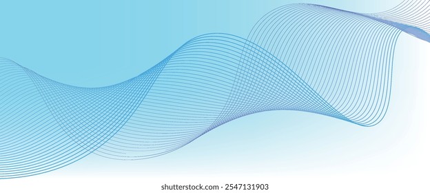 Abstrato azul roxo gradiente fluindo linhas de onda no fundo branco. Moderno colorido linhas onduladas padrão elemento de design. Terno para cartaz, website, banner, apresentação, capa, brochura, folheto, cabeçalho