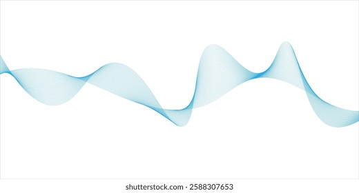 Abstract blue purple gradient flowing wave lines on white background. Modern colorful wavy lines pattern design element. Suit for poster, website, banner,