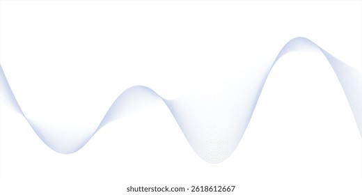 Abstract blue purple gradient flowing wave lines on white background. Modern colorful wavy lines pattern design element. Suit for poster, website, banner, presentation, cover, brochure, flyer, header
