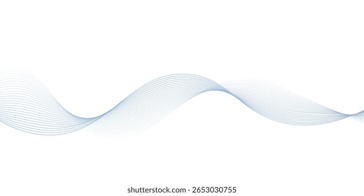 Abstract blue purple gradient flowing wave lines on white background. Modern colorful wavy lines pattern design element. Suitable for banner, cover, poster, website, presentation, brochure, flyer
