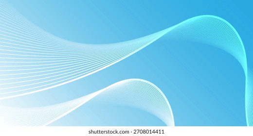 Abstract blue purple gradient flowing wave lines on white background. Modern colorful wavy lines pattern design element. Suit for poster, website, banner, presentation, cover, brochure, flyer, header