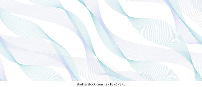 Abstrakte blaue violette Farbverlauf fließende Wellenlinien auf weißem Hintergrund. Moderne bunte gewellte Linien Muster Design Element. Anzug für Poster, Website, Banner, Präsentation, Cover, Broschüre, Flyer, Header