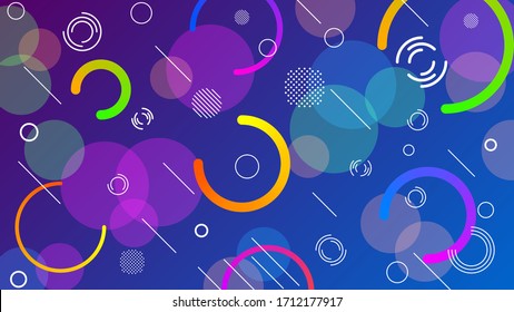 Abstract Blue Purple Gradient With Geometric Figures Color And White Line Background Vector