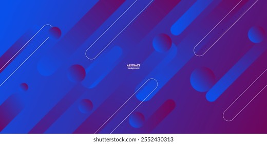 Abstract blue and purple gradient illustration background with 3d view purple rectangle pattern. Dynamic and luxury design. Eps10