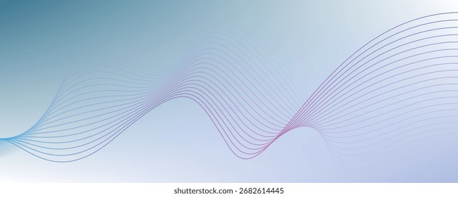 Abstract blue purple gradient wave background modern smooth flowing design