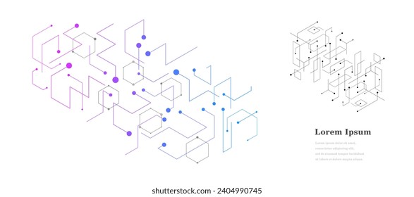 abstract blue purple hexagon, geometric texture background, scientific technology, network concept