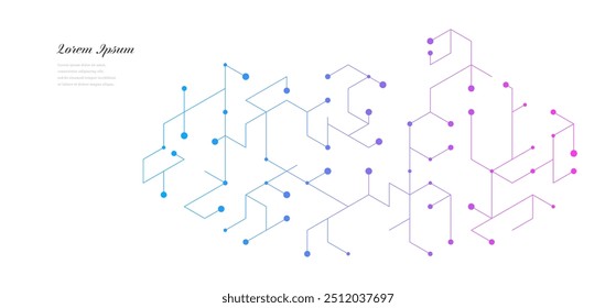 abstract blue purple hexagon. geometric circuit texture background. scientific technology. network concept.