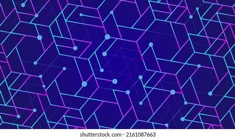 abstract blue purple hexagon, network or electric image, geometric texture background, scientific technology, engineering concept 