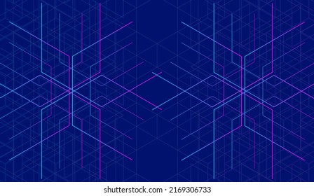 hexágono púrpura azul abstracto, imagen de red o eléctrica, fondo de textura geométrica, tecnología científica, concepto de ingeniería