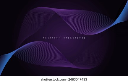 Abstract blue purple line wave curve design modern luxury technology futuristic background vector illustration.