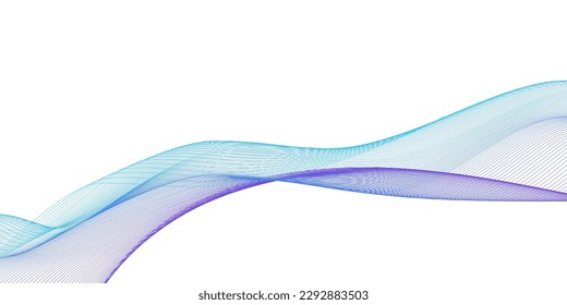 Resumen de líneas azules y violetas sobre fondo blanco. Ilustración vectorial. Pancarta, diseño de olas de afiches.