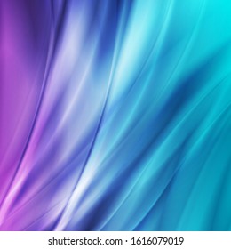 Abstract blue purple liquid flowing elegant waves graphic design. Smooth silk wavy background. Vector illustration