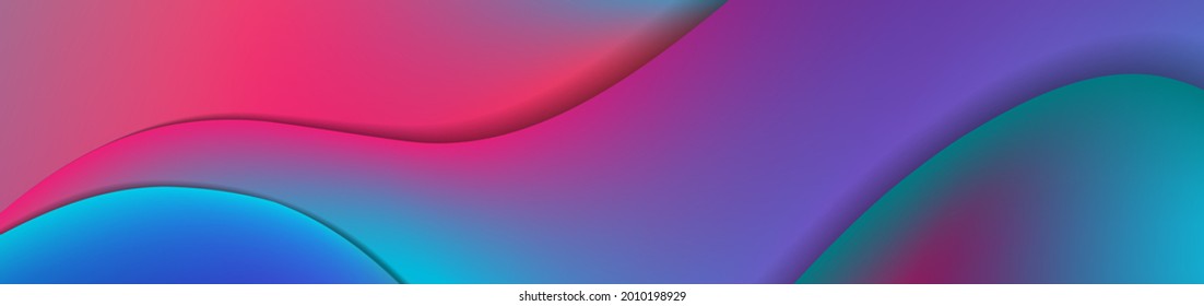Pancarta futurista de ondas líquidas azules y violetas. Fondo del vector retro brillante