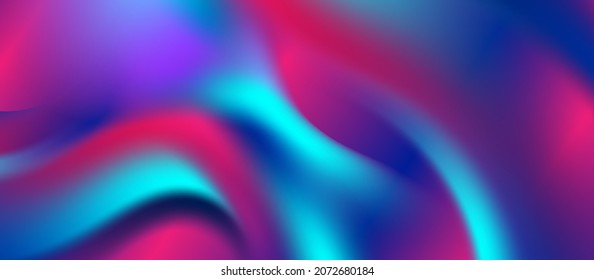Abstract blue and purple liquid waves futuristic background. Glowing retro wavy vector design