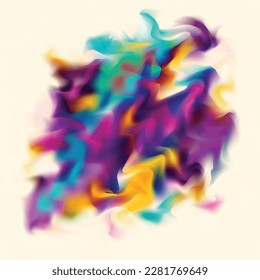 Abstract blue and purple liquid wavy shapes futuristic banner. Glowing retro waves vector background