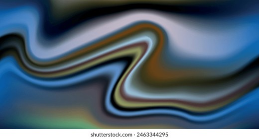 Abstract blue and purple liquid wavy shapes futuristic banner. Glowing retro waves vector background