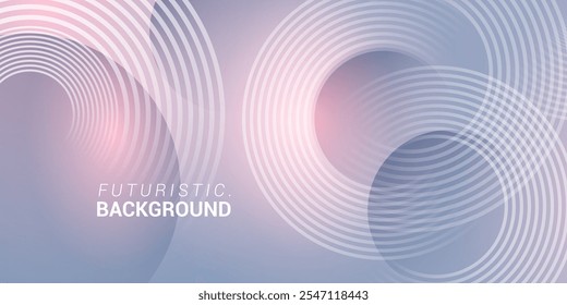 Abstract blue purple modern background with glowing line circle elements. Futuristic technology concept. Illustration