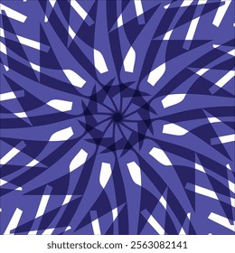 Abstract blue and purple Round Floral Pattern.