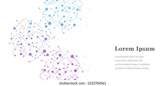 abstract blue purple round, genetic image, geometric square background, scientific technology, futuristic concept