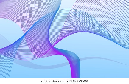 abstract blue purple smooth lines wave curves soft gradient background