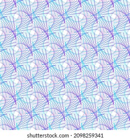 Abstract blue and purple spirograph twisted wireframe ethnic pattern on the white background. Vector illustration. Wrapping paper.
