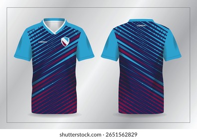 abstract blue and purple sport jersey for football and soccer shirt template