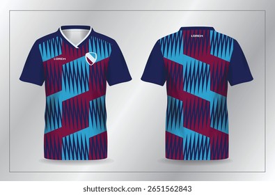 abstract blue and purple sport jersey for football and soccer shirt template