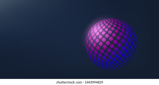 Abstract Blue and Purple Spotted Globe Design Vector Layout