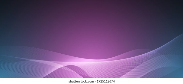 Abstract blue and purple technology wave design, digital network background, vector communication concept, blank space