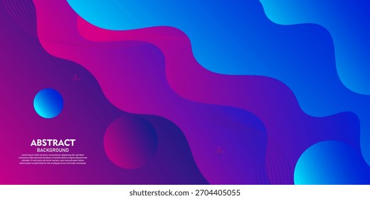 Abstraktes Design mit blauem und violettem Hintergrund. Überlappendes Wellenelementkonzept. Flüssiger Banner-Hintergrund. Vektor eps10