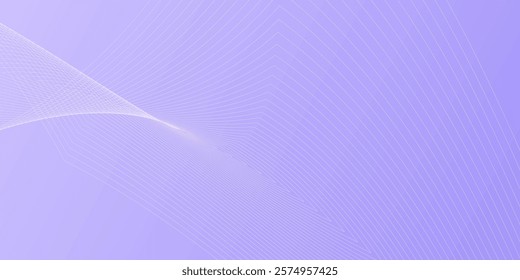 Abstract blue and purple wave design with smooth lines and digital texture. A light purple background with subtle, parallel lines. A thin, curved white line crosses the upper left corner.