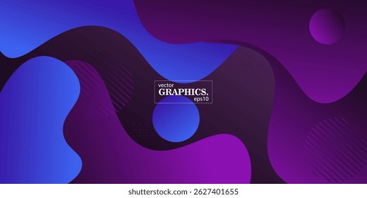 Abstract blue and purple wave pattern on background. Simple and trendy banner design. Vector Eps10