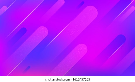 Abstract Blue, Purple Waves on the Bright. Vector Abstract Graphic Design. Paper Art Design Template. Glitch Background. Minimalistic Style.